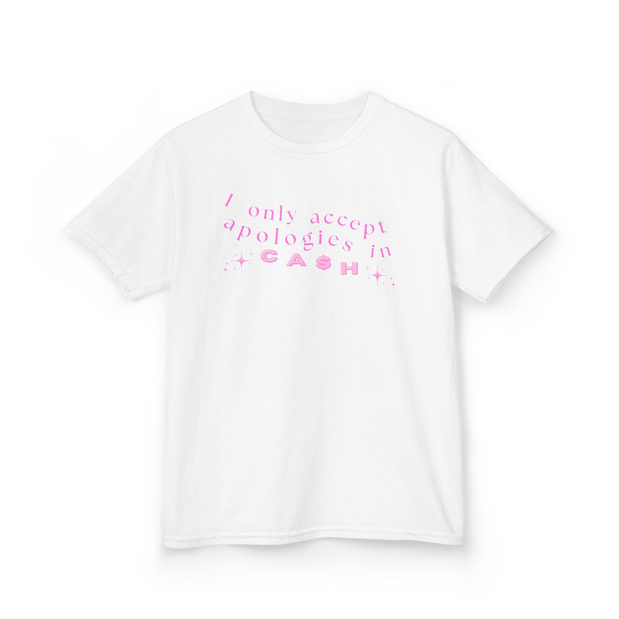 Cash Apology Kids Tee, Funny Kids Shirt, Gift for Kids, Humorous Tee, Youth Apparel, Birthday Celebration Tee