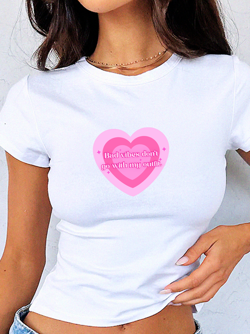Baby Tee — Pink Heart Valentine Tee